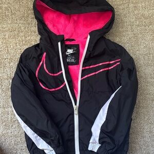 Nike Kids Black and Pink Raincoat